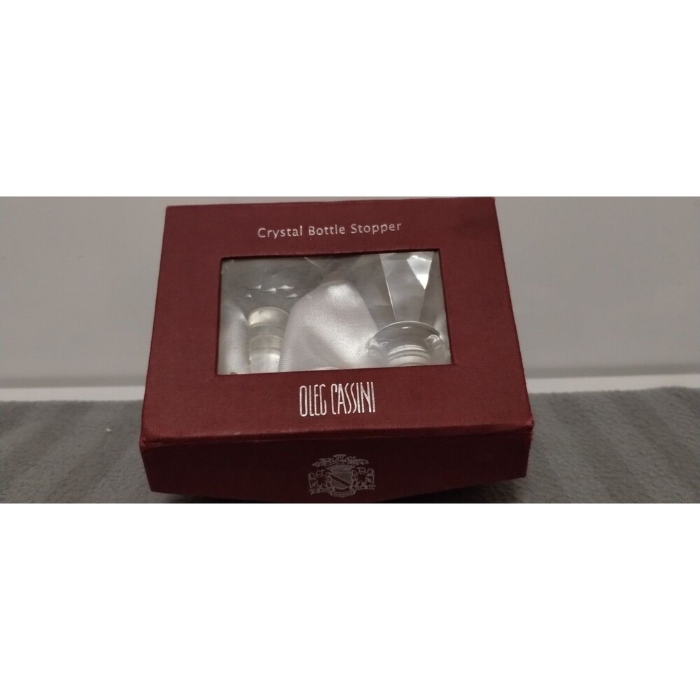 Oleg Cassini Crystal Diamond Bottle Stopper Set 2-Pack Clear w/ Gift Box